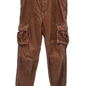 MNML Cargo Pants Men's Size 33 Baggy Brown Straight Leg Corduroy 33x30 EUC